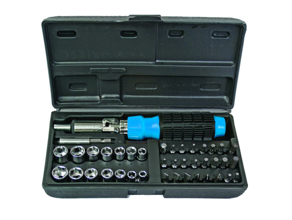 Отвертка-тресчотка с накр. и вложки к-т 40 части Basic Skillco