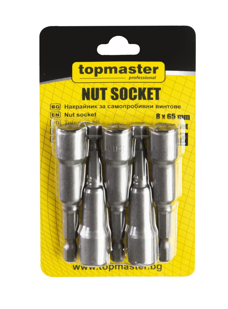 Накрайници за самопр. винтове 8x65мм к-т 5бр Topmaster Professional (10/100)