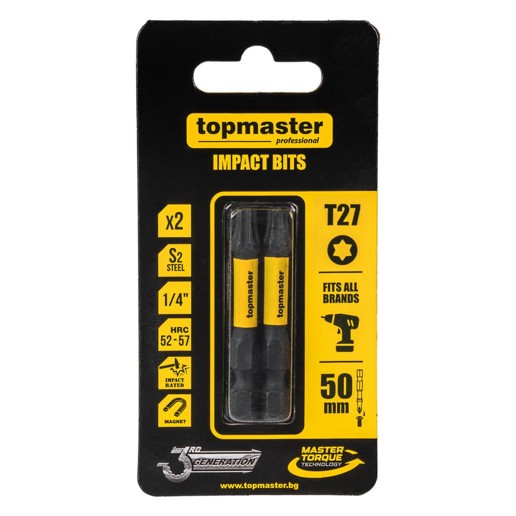 Накрайници ударни 50мм TX27, 2 бр. Topmaster Professional