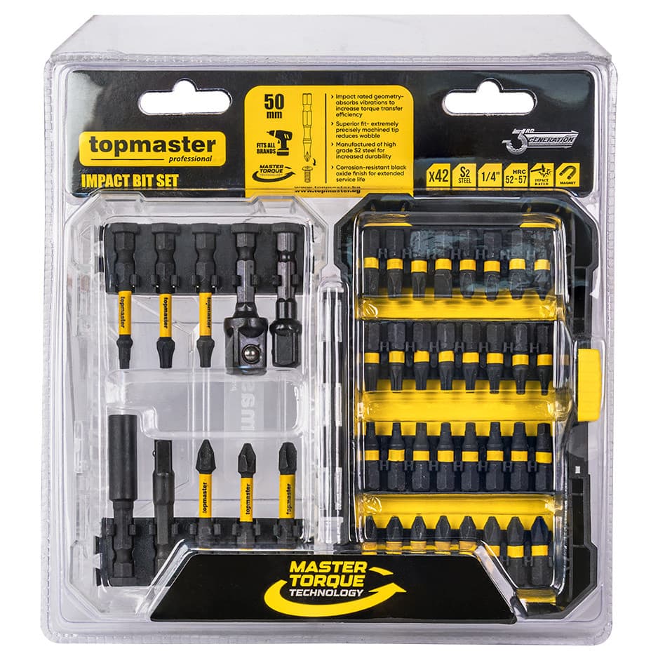 Комплект ударни битове 42 части Topmaster Professional