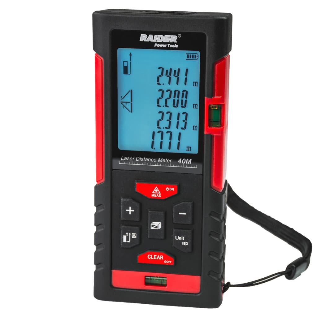 Ролетка лазерна 40m 4реда LCD Pythagoras Pro RAIDER RD-LDM01