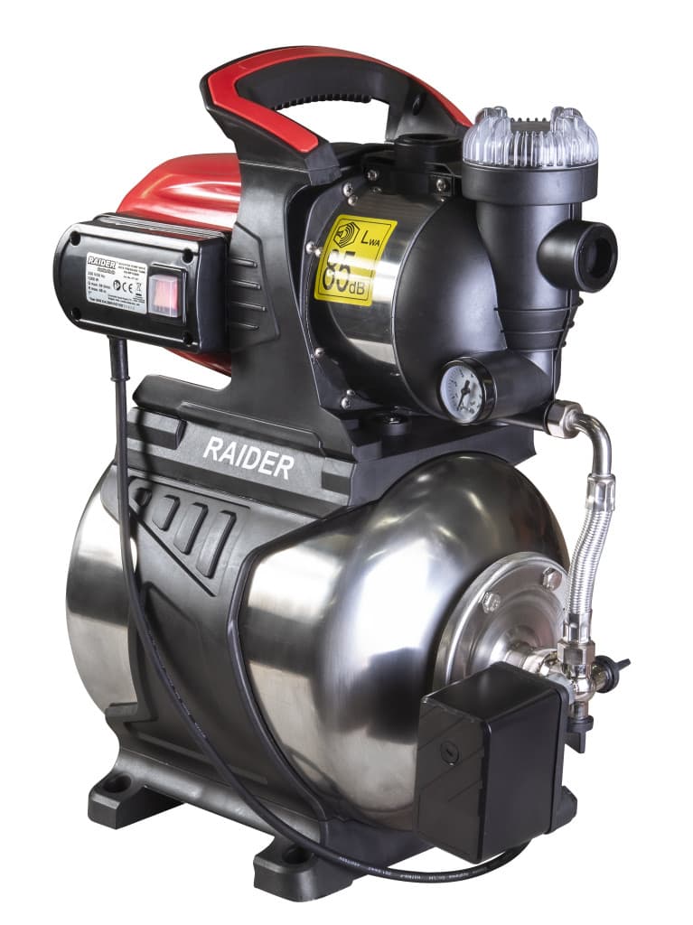 Хидрофор 1200W 1" max 64L/min 3bar 48m Inox+ RAIDER RD-WP1200S