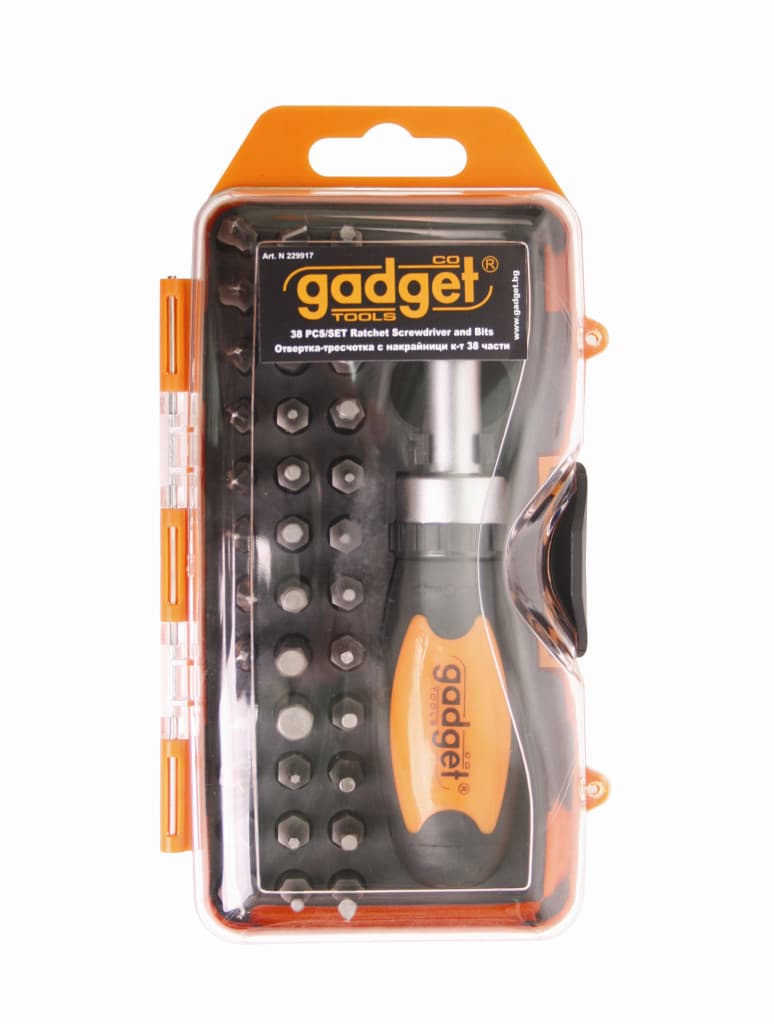 Отвертка-тресчотка с накрайници к-т 38 части GADGET