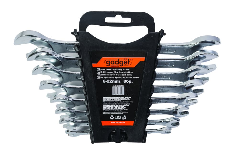 Ключ гаечен CR-V к-т 8бр. 6-22mm на стойка GADGET