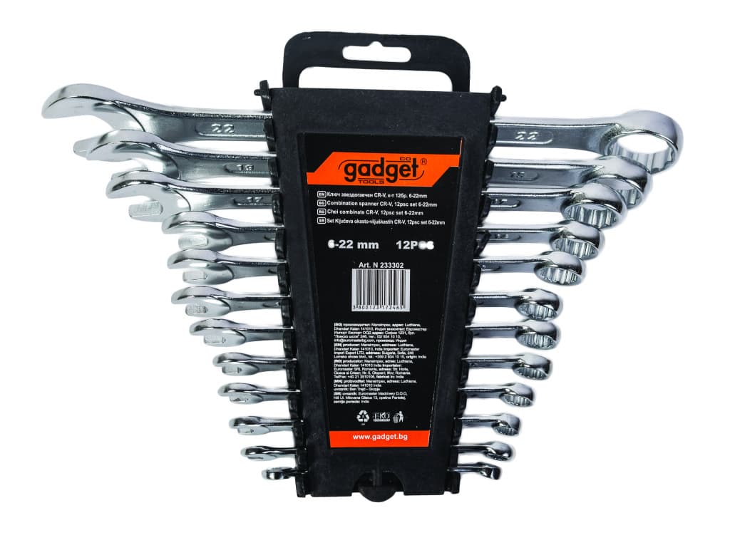 Ключ звездогаечен CR-V к-т 12бр. 6-22mm на стойка GADGET
