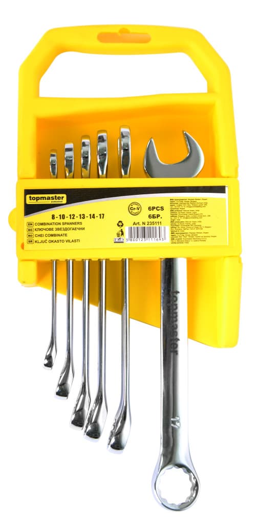 Ключ звездогаечен к-т 6бр 8-17mm на стойка CR-V Topmaster Professional