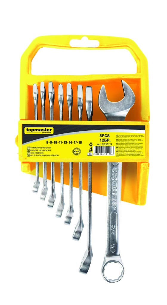 Ключ звездогаечен к-т 8бр 8-19mm CR-V PRESS Topmaster Professional